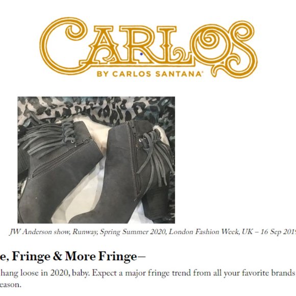 Carlos by Carlos Santana gray suede boots with fringe, lower heel, sz 7 - Picture 5 of 10